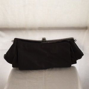 Genuine Leather Small Dark Brown Clutch
